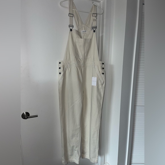 Carly Jean Cream Overalls 1X - Picture 4 of 7
